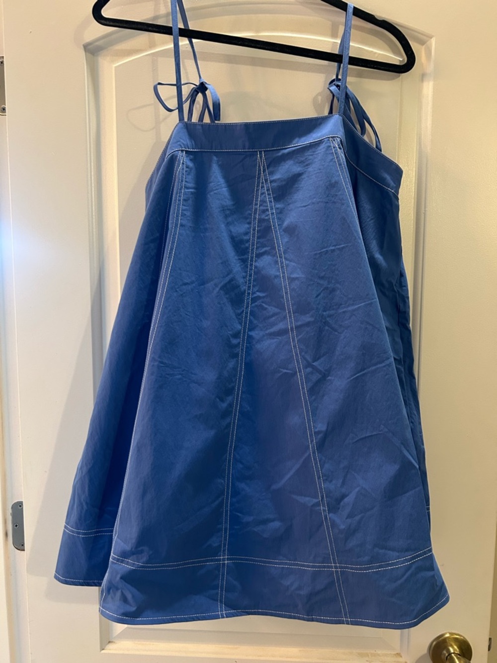 Blue A-Line Spaghetti Strap Dress